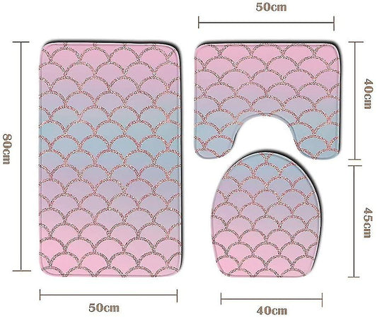 Toilet Mat Sets (Color and Design May Vary)